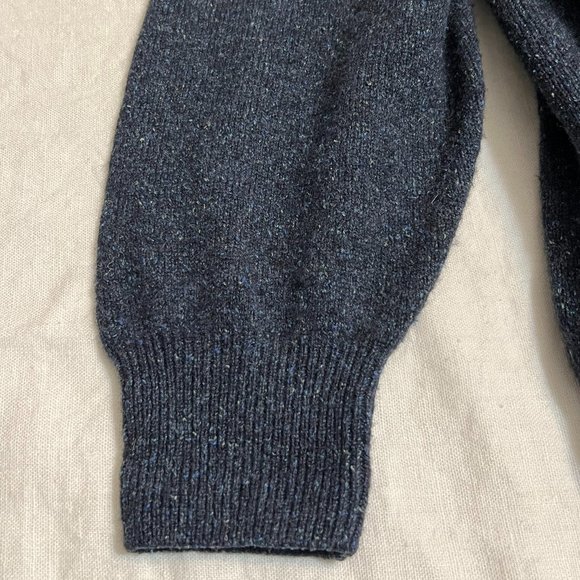 Kerry Woolen Mills Ireland Sweater XXL Wool Blue Speckled Pullover Shamrock Logo - Picture 5 of 9